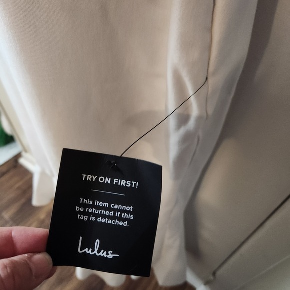 Lulus Women Strictly Romance Satin Asymmetrical Tiered Midi Dress White  L - Picture 3 of 10